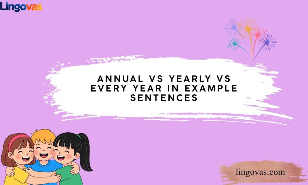 Annual vs Yearly vs Every Year in Example Sentences