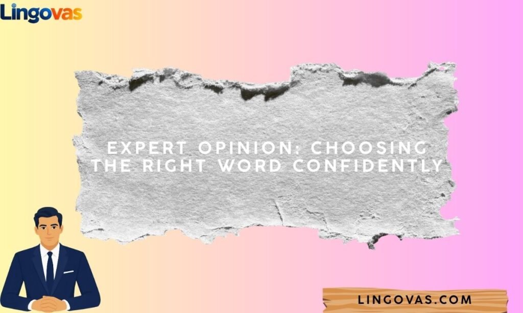 Expert Opinion Choosing the Right Word Confidently